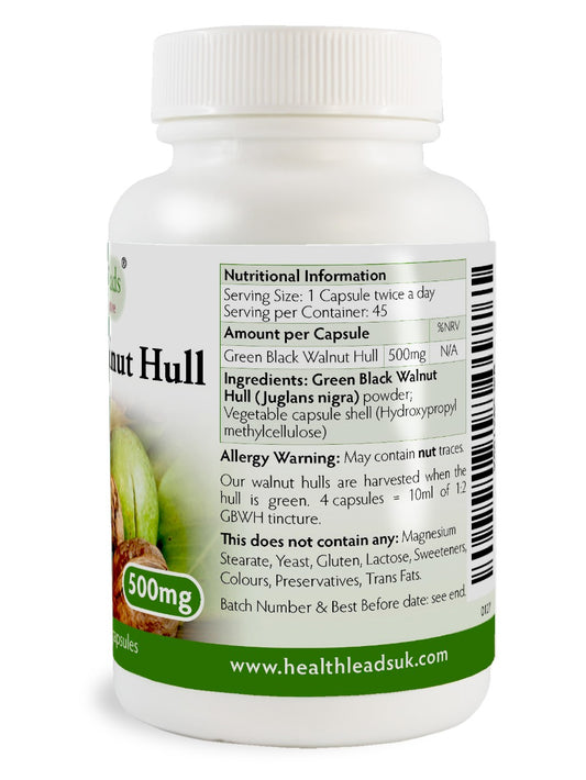 Green Black Walnut Hull 500mg x 90 vegetarian capsules
