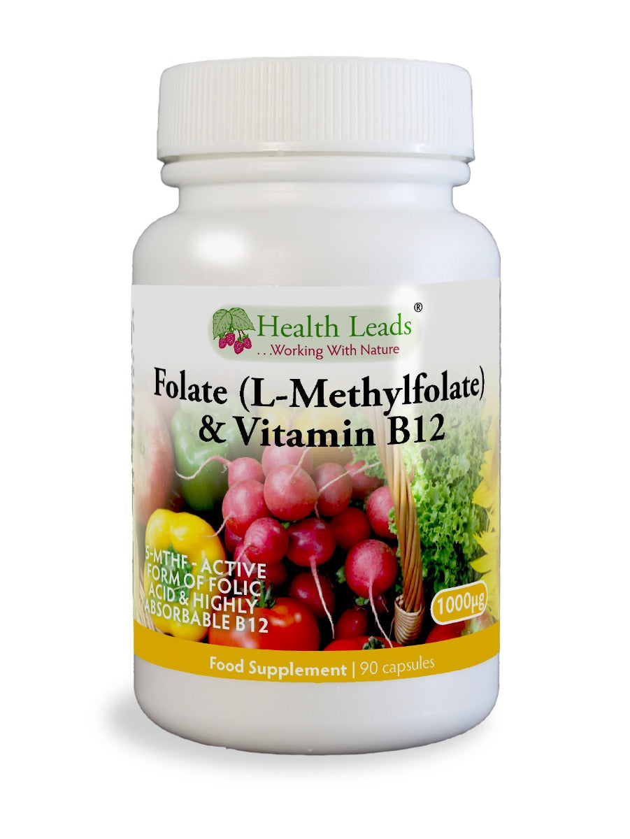 Folate & Vitamin B12, B9, methylcobalamin, 5-MTHF  Health Leads UK