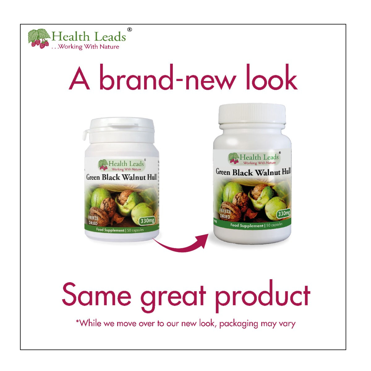Green Black Walnut Hull (Freeze Dried) 330mg x 50 capsules