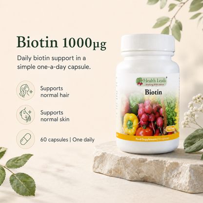 Biotin (Vitamin B7) 1000mcg x 60 capsules