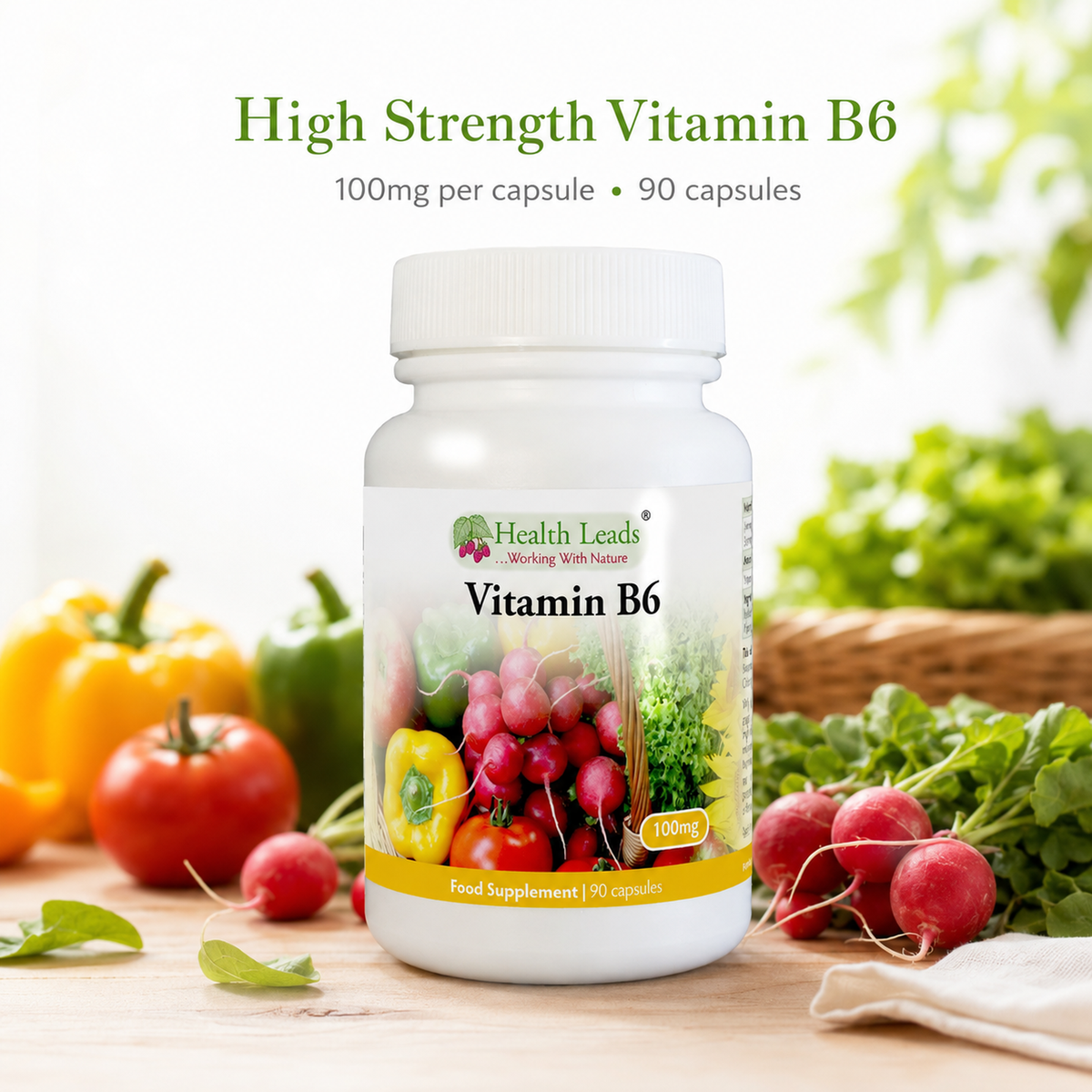 Vitamin B6 (Pyridoxine) 100mg x 90 capsules