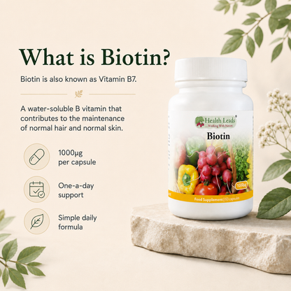 Biotin (Vitamin B7) 1000mcg x 60 capsules
