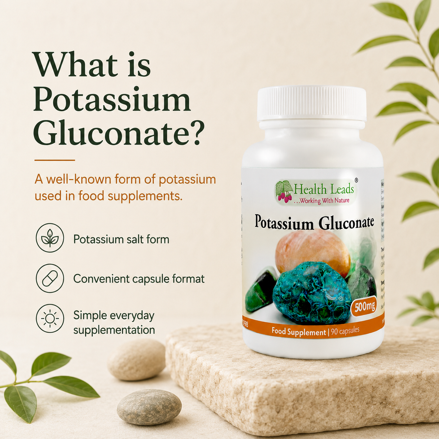 Potassium Gluconate 500mg x 90 capsules
