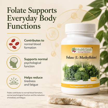 Folate (L-Methylfolate) 1000μg x 90 capsules