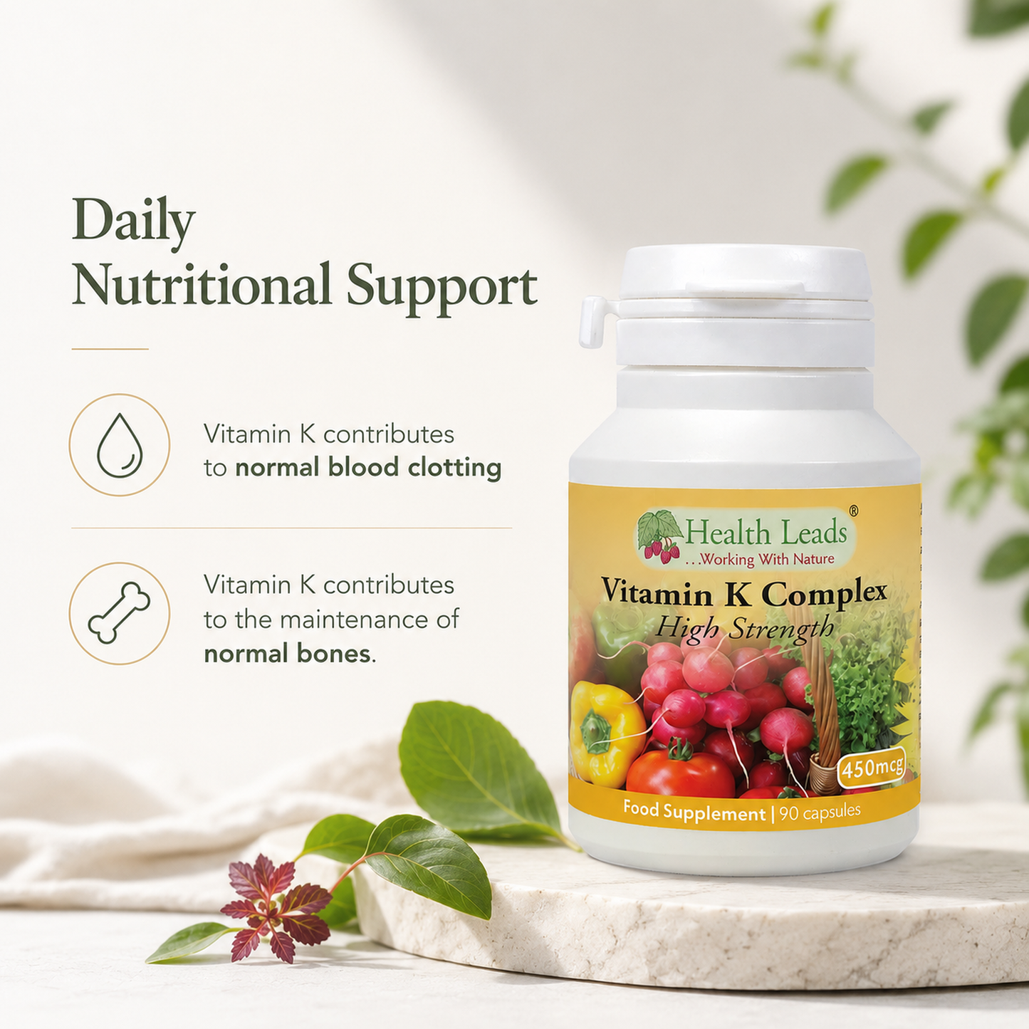 Vitamin K Complex 450mcg (High Strength) x 90 capsules