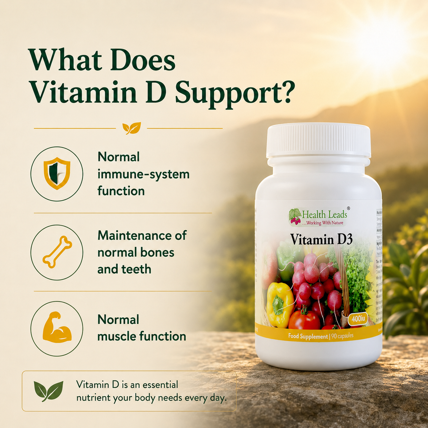 Vitamin D3 (Cholecalciferol) x 90 capsules