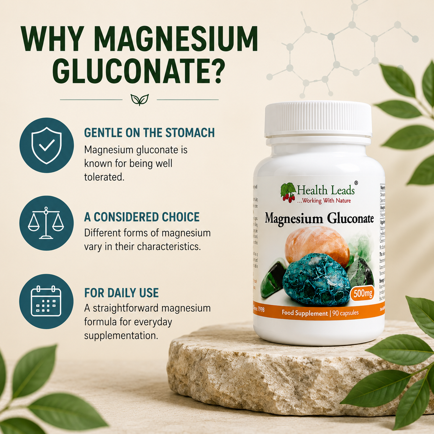 Magnesium Gluconate 500mg x 90 capsules