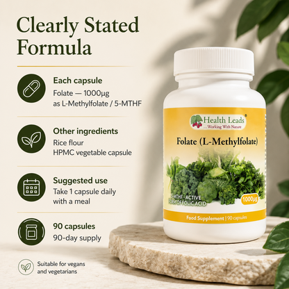 Folate (L-Methylfolate) 1000μg x 90 capsules