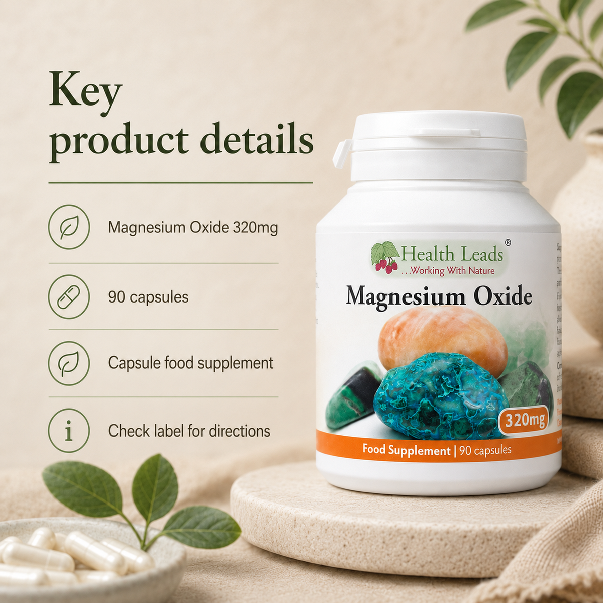 Magnesium Oxide 320mg x 90 capsules
