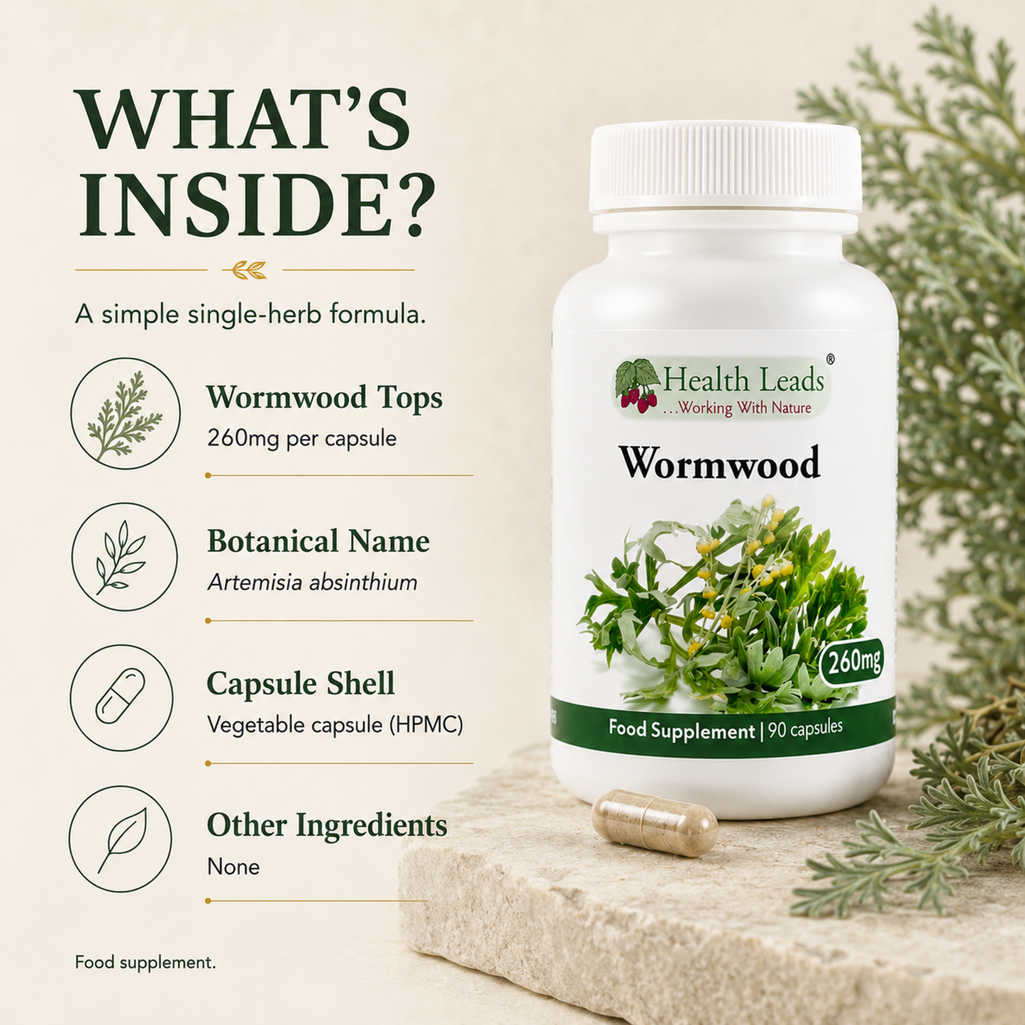 Wormwood 260mg x 90 capsules