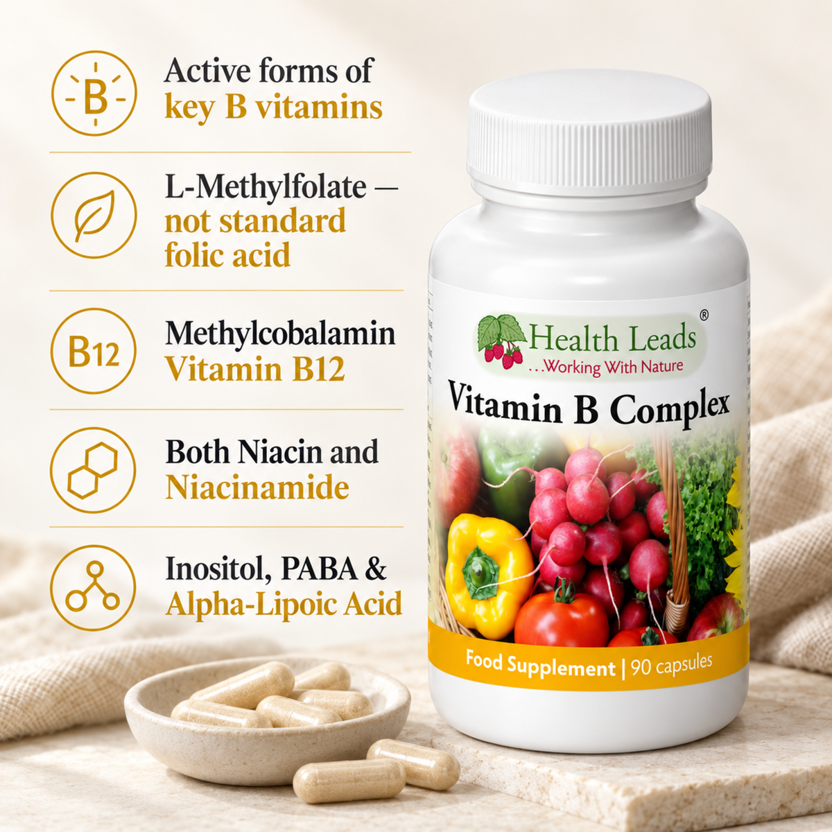Vitamin B Complex 408mg x 90 capsules