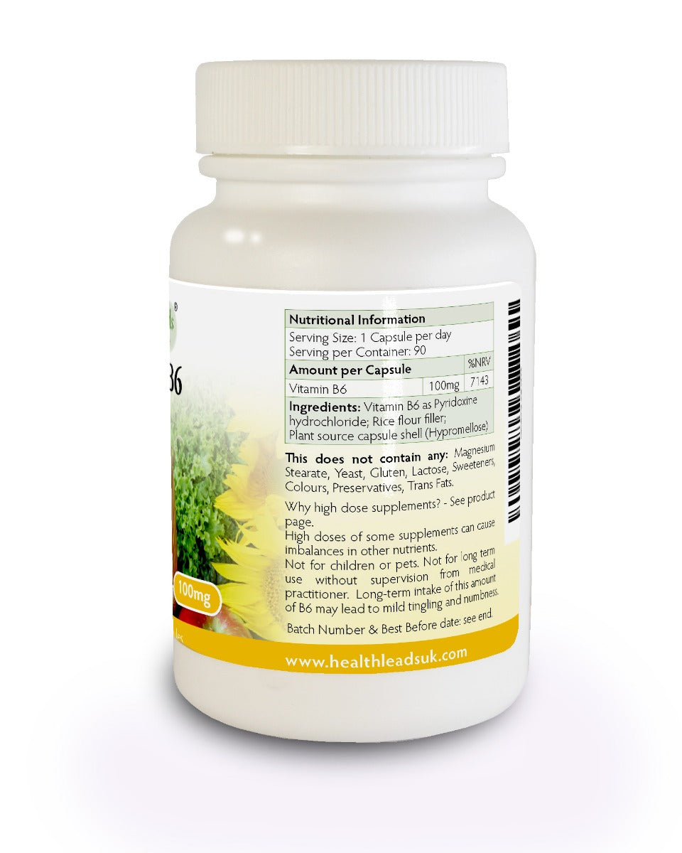 Vitamin B6 (Pyridoxine) 100mg x 90 capsules