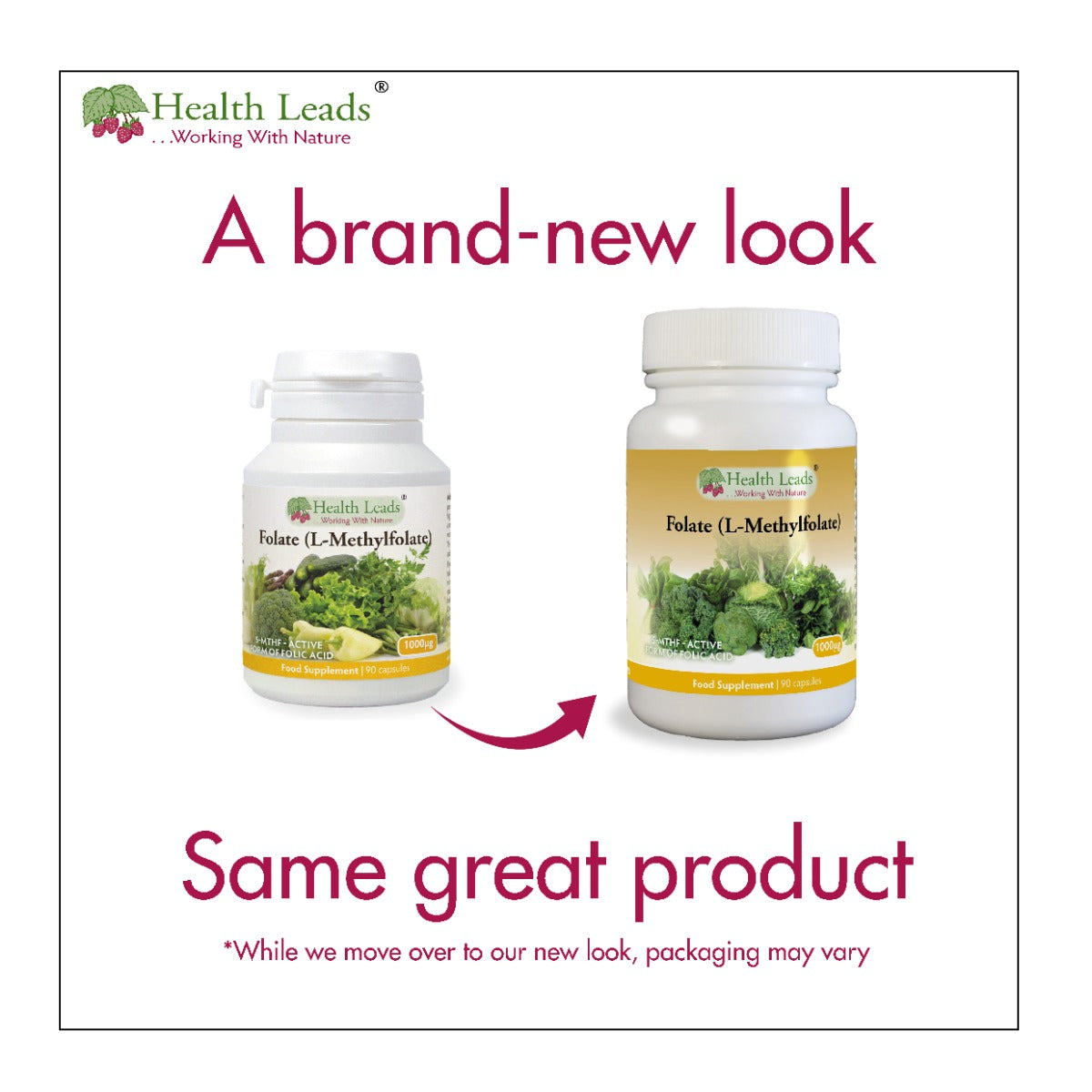 Folate (L-Methylfolate) 1000μg x 90 capsules