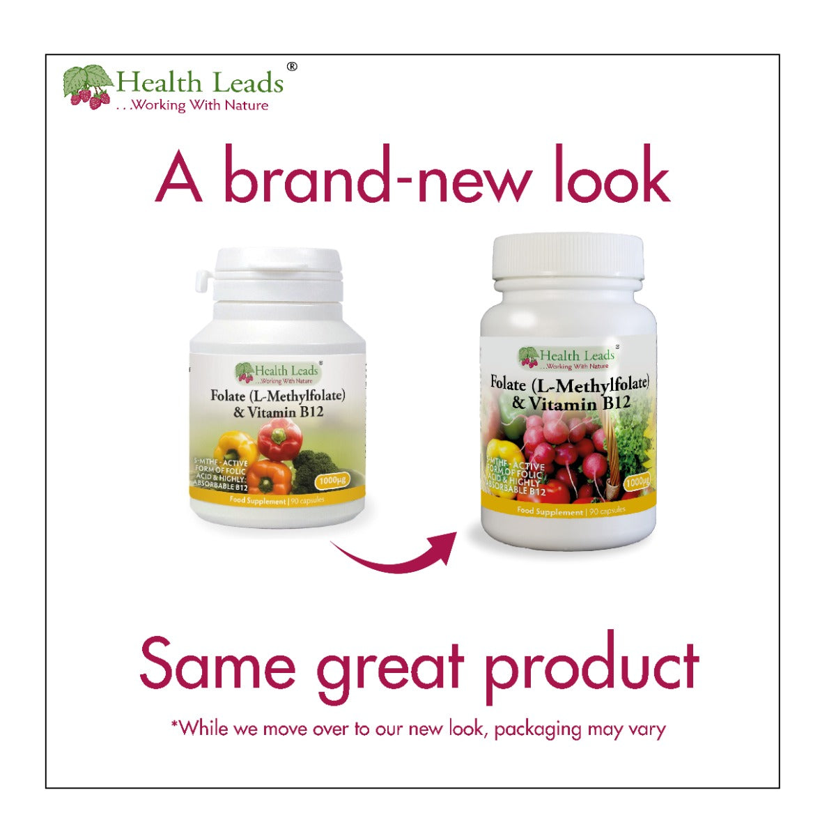 Folate 500mcg & Vitamin B12 500mcg x 90 capsules
