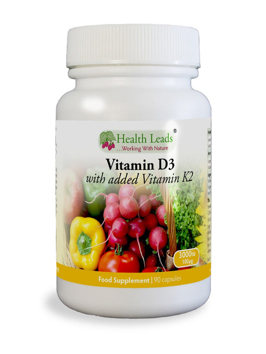 Vitamin D3 3000iu and K2 100mcg x 90 capsules