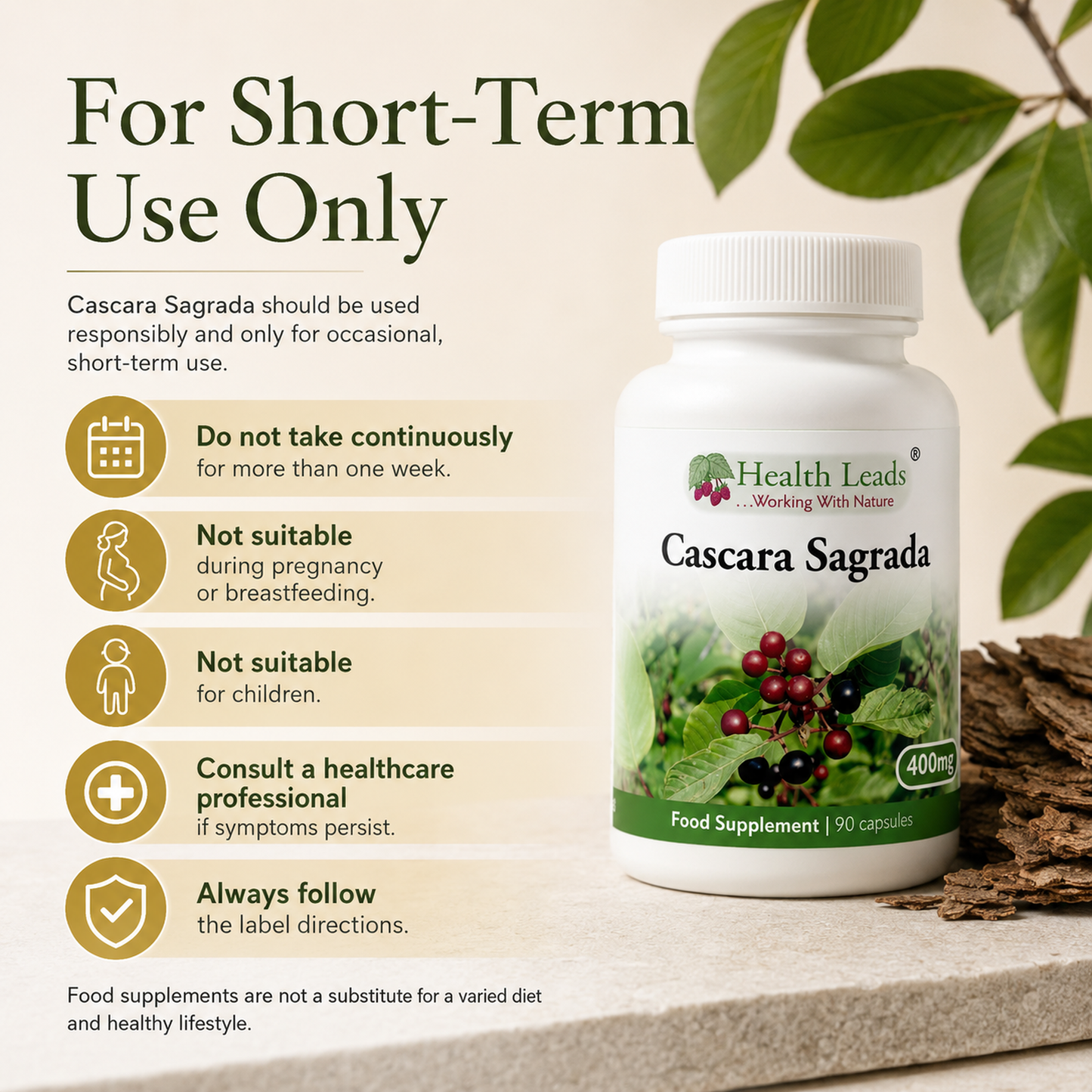 Cascara Sagrada 400mg x 90 capsules
