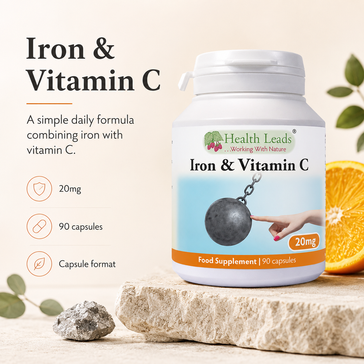 Iron & Vitamin C 20mg capsules