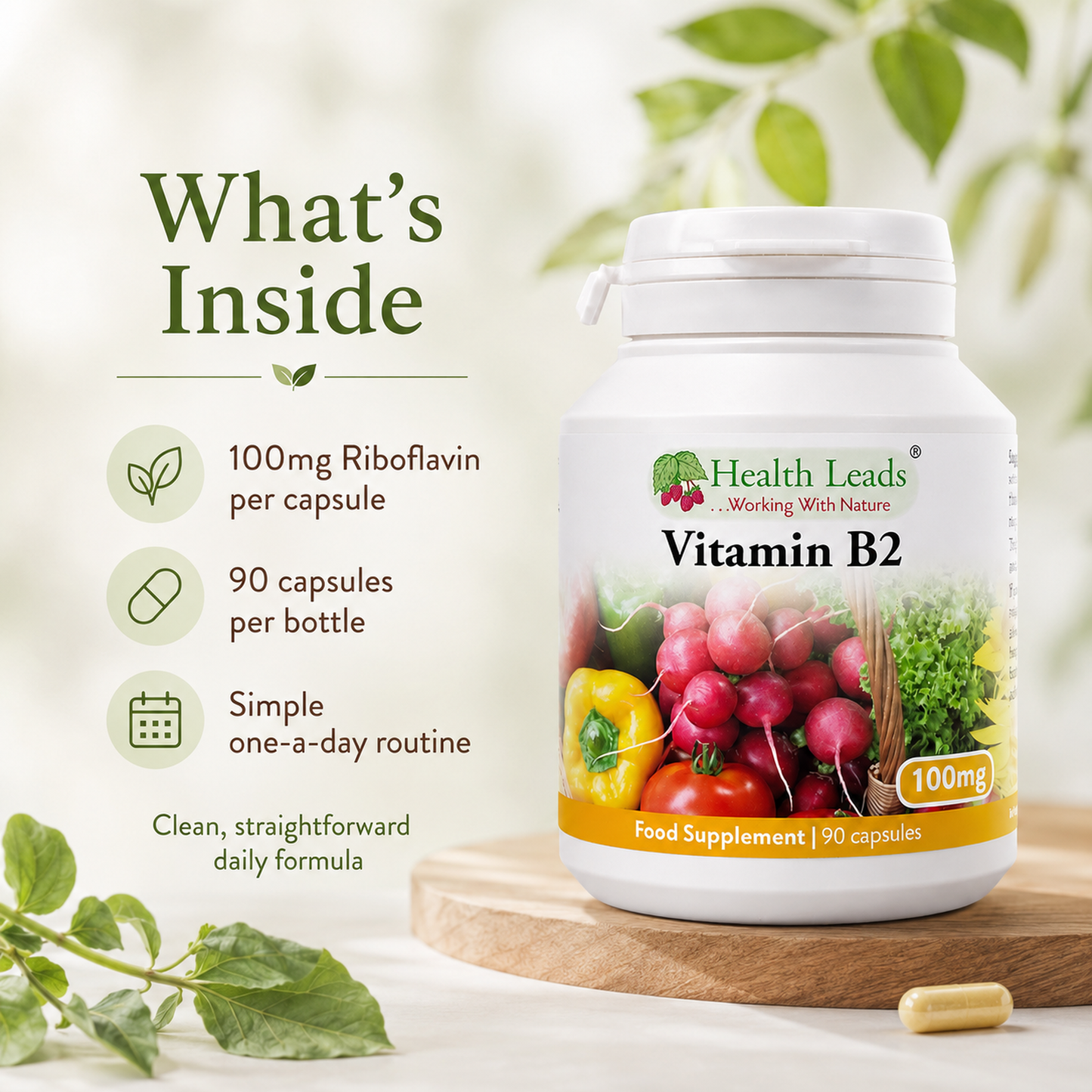 Vitamin B2 (Riboflavin) 100mg x 90 capsules
