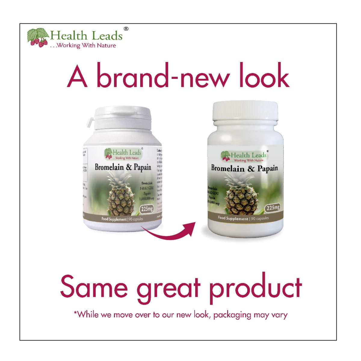 Bromelain 56mg & Papain 169mg x 90 capsules