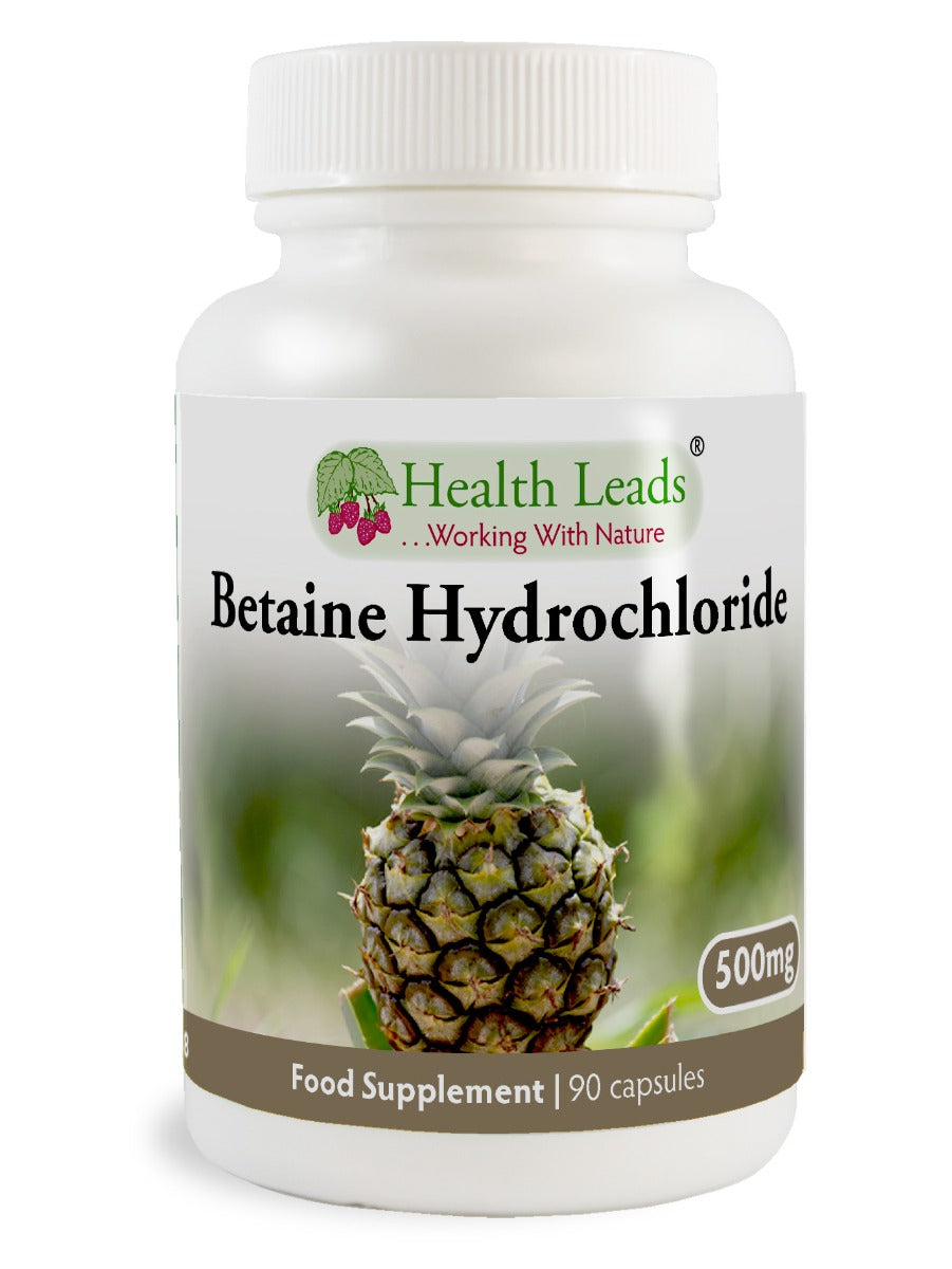Health Leads UK Betaine Hydrochloride 500mg capsules