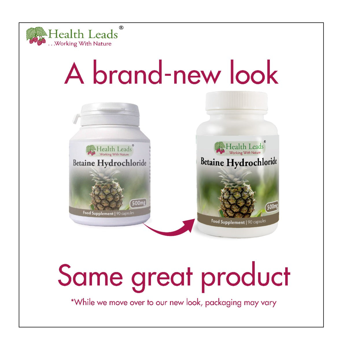 Betaine Hydrochloride 500mg x 90 capsules