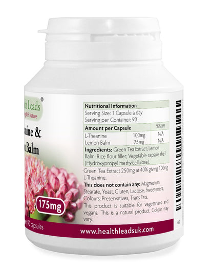 L-Theanine & Lemon Balm 175mg x 90 capsules