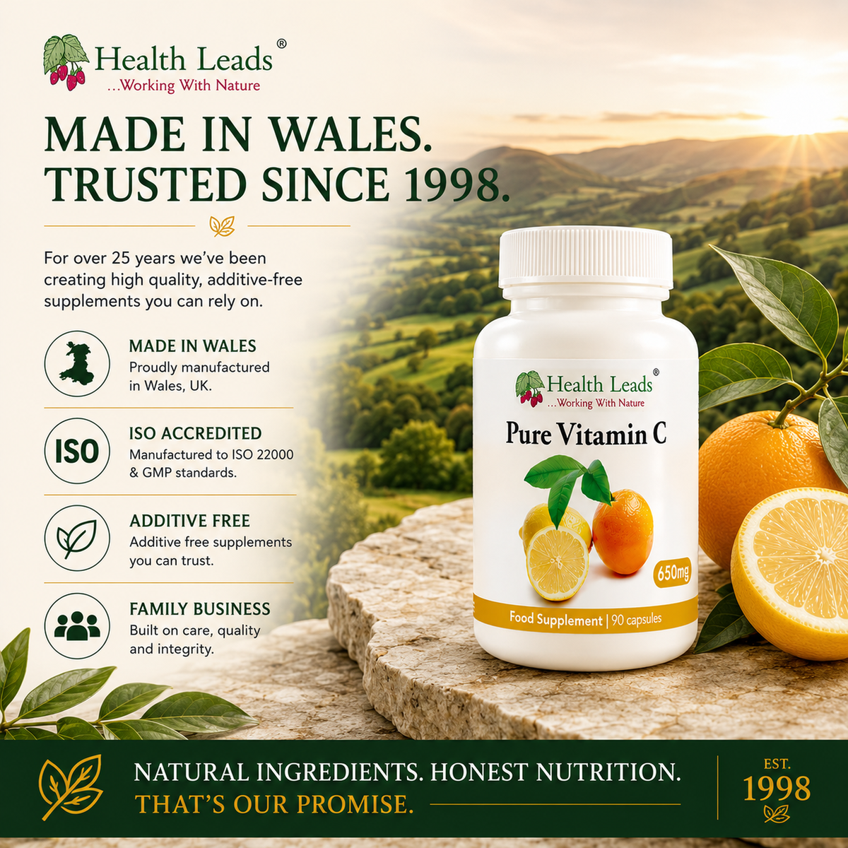 Vitamin C (Ascorbic Acid) 650mg capsules