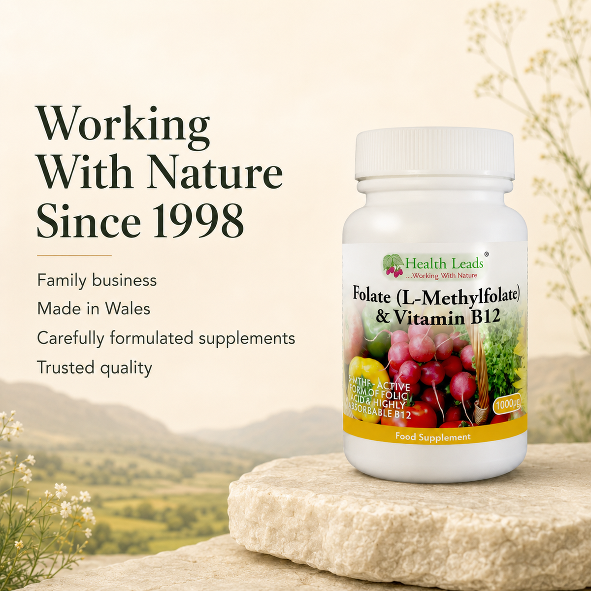 Folate (L-Methylfolate) 400µg x 90 capsules