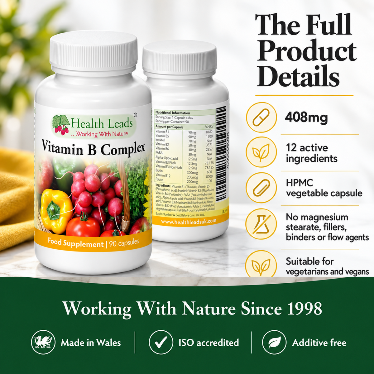 Vitamin B Complex 408mg x 90 capsules