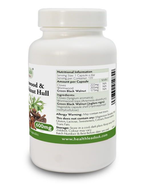 Cloves, Wormwood & Green Black Walnut Hull 600mg