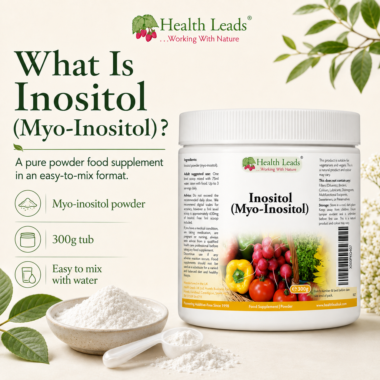 Inositol (Myo-Inositol) Powder 300g