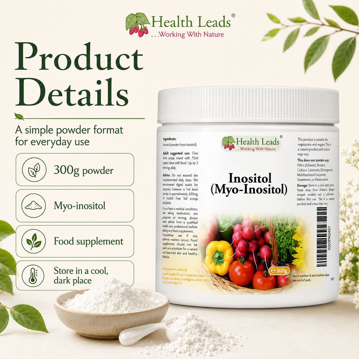 Inositol (Myo-Inositol) Powder 300g