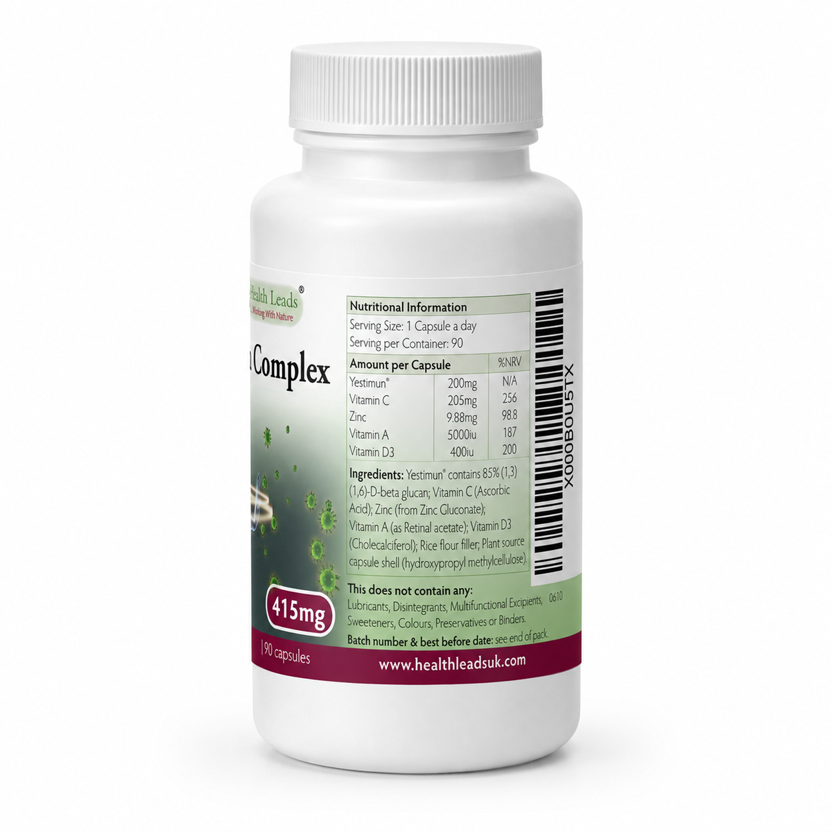 Beta Glucan (Yestimun®) Complex 415mg x 90 capsules