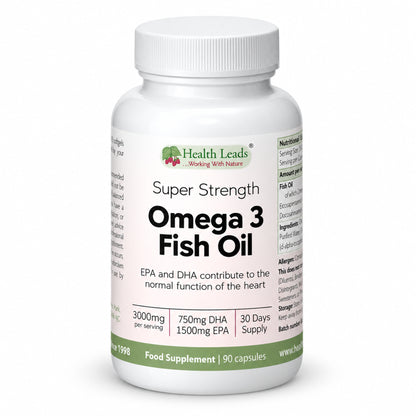 Omega 3 Fish Oil 3000mg | 1500mg EPA & 750mg DHA | 90 Softgels