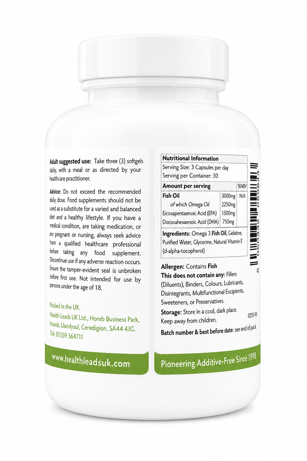 Omega 3 Fish Oil 3000mg | 1500mg EPA & 750mg DHA | 90 Softgels