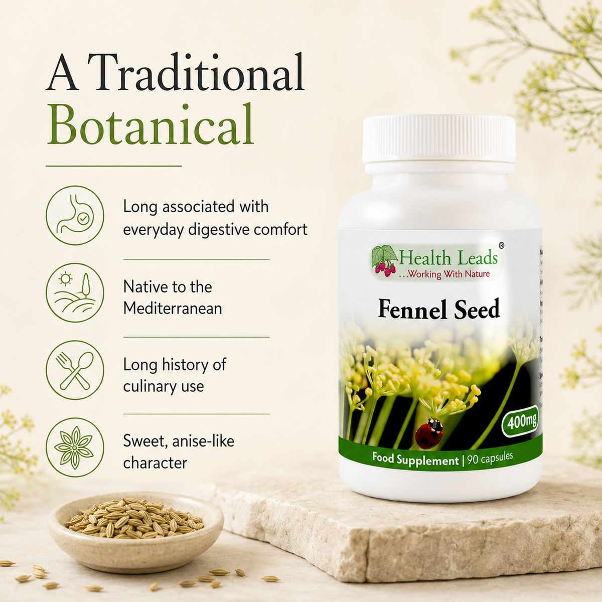 Fennel Seed 400mg x 90 capsules