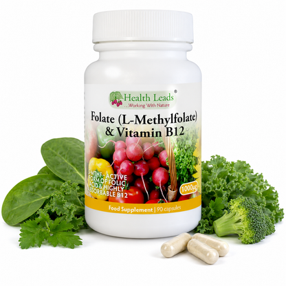 Folate 500mcg & Vitamin B12 500mcg x 90 capsules