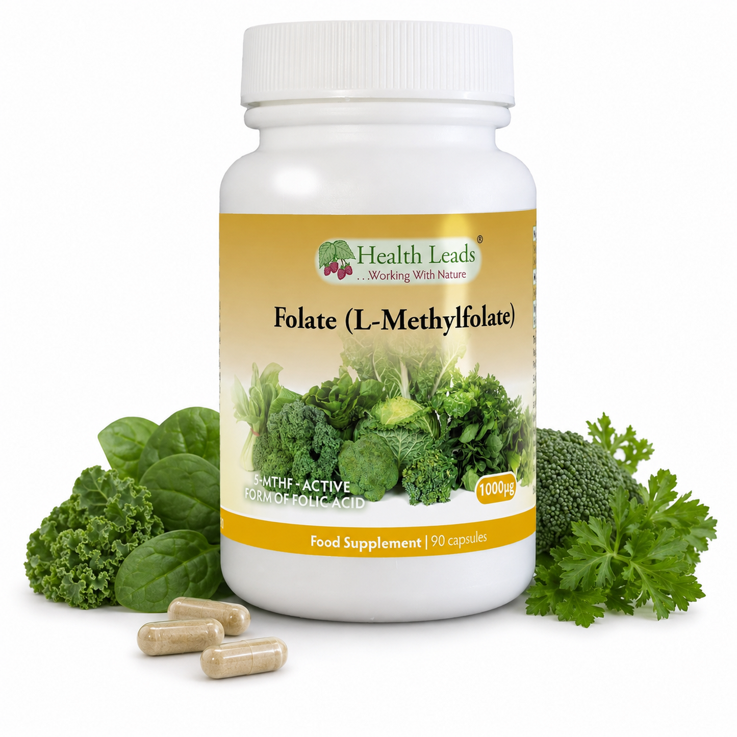 Folate (L-Methylfolate) 1000µg x 90 capsules