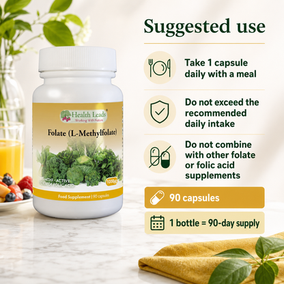 Folate (L-Methylfolate) 1000µg x 90 capsules