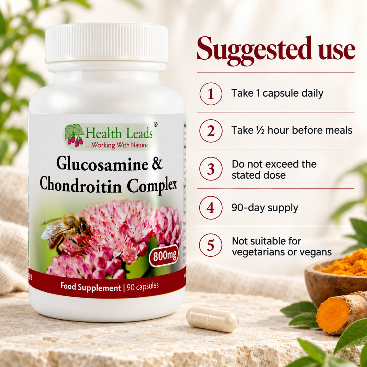 Glucosamine & Chondroitin Complex 800mg x 90 capsules