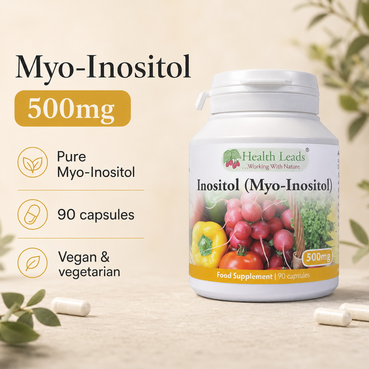 Inositol (Myo-Inositol) 500mg x 90 capsules
