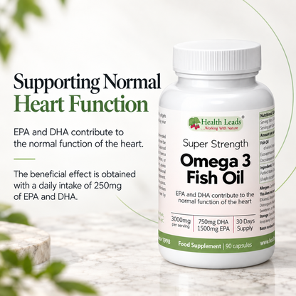 Omega 3 Fish Oil 3000mg | 1500mg EPA & 750mg DHA | 90 Softgels