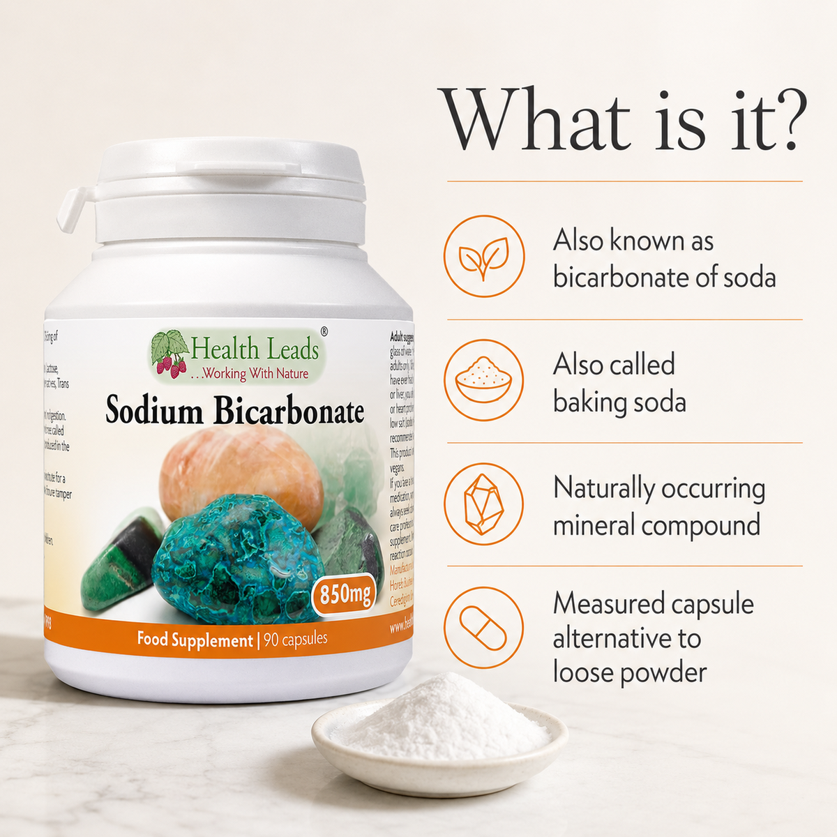 Sodium Bicarbonate 850mg x 90 capsules