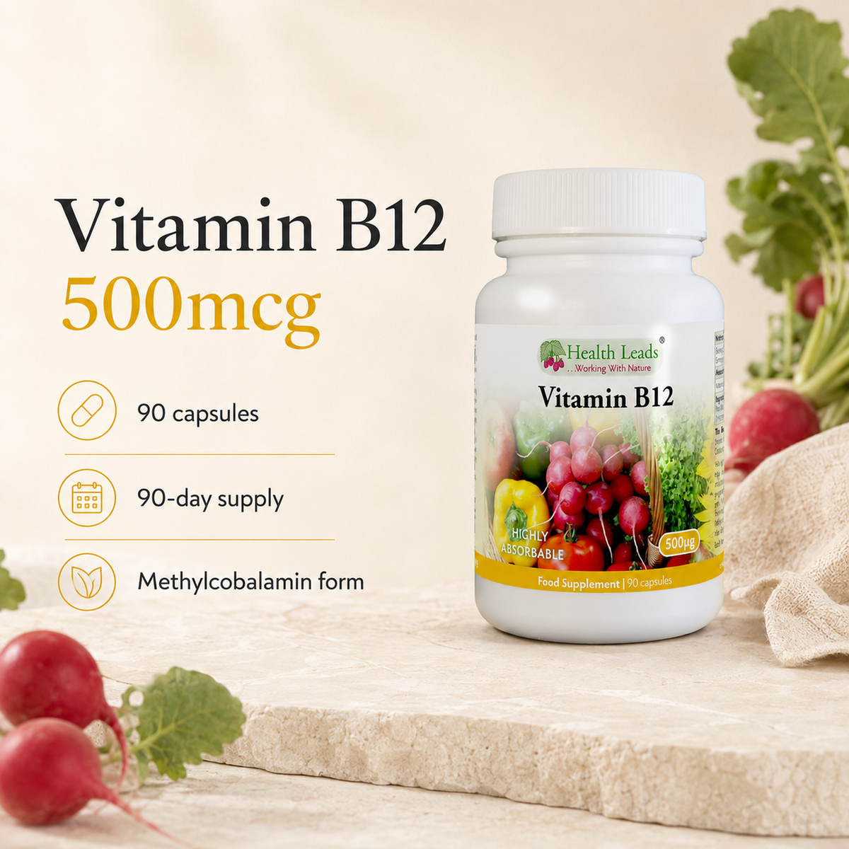 Vitamin B12 (Methylcobalamin) 500mcg